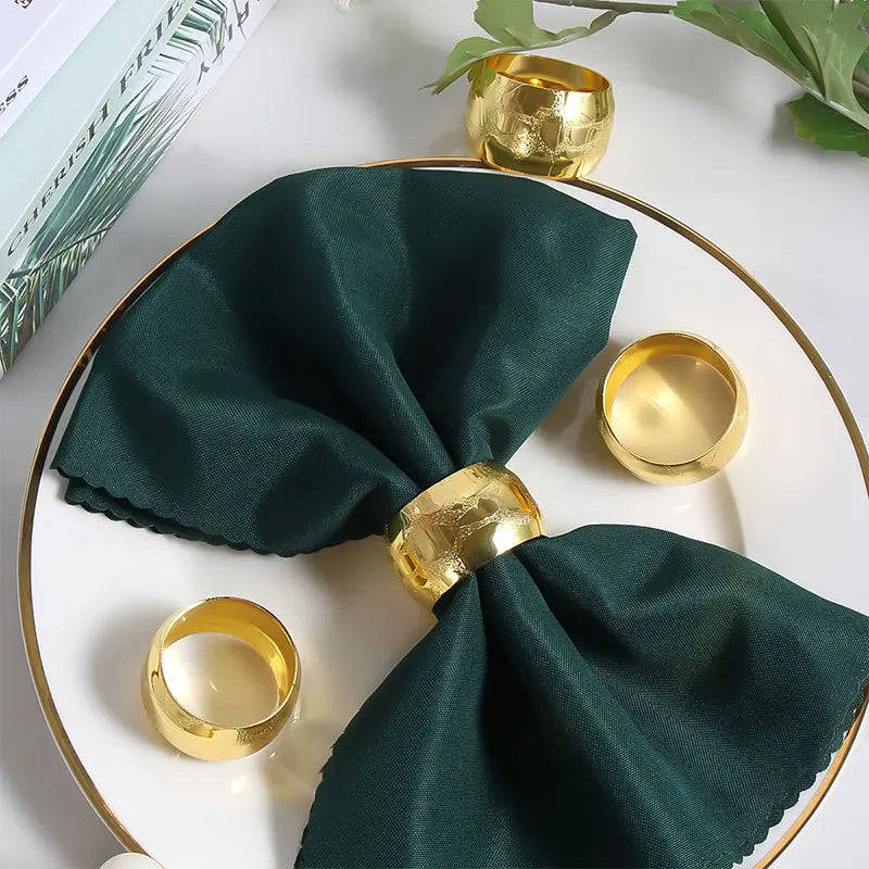 2024 Hot Selling Fashion Design Metal Split Napkin Ring Gold Color Custom Shape Napkin Ring Western Restaurant for Napkin