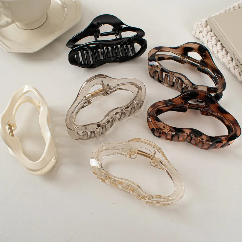 TongLing Acrylic Hair Claw Clips Tortoise Barrettes Fashion Hair Clips Resin Leopard Laxizar Hair Clips for Women Girl