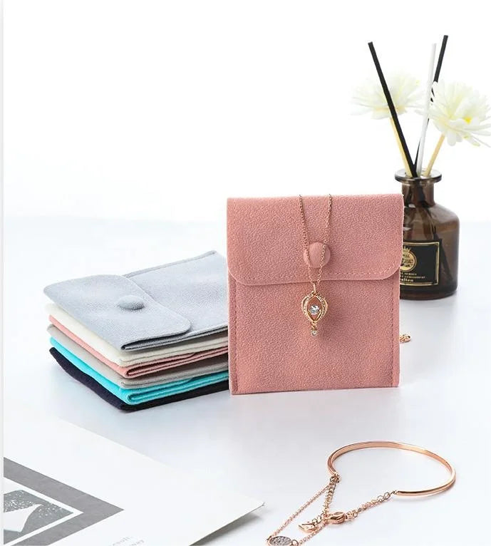 clear Velvet Travel Organizer Branded Cloth Roll Leather Eco Button Small Jewelry Bag Pouch Exterior and for Women