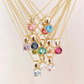 Daily Collocation Jewelry 925 Sterling Silver Claw Setting 12 Birthstone Zircon Pendant Necklace for Women