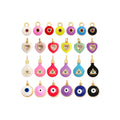 Love Heart Round Bell Lucky Evil Eye Geometry Style Charm PendantTrendy Colourful Enamel Zircon Necklace Accessice Supplies M65