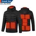 1Pcs Custom Logo Heating Down Jacket Winter USB Rechargeable Electric Heated Puffer Jacket for Men Women
