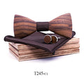 Zebra 3D Wooden Bow Ties With Pocket Square Fancy Handmade Wood Bow TIes Gift Set