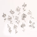 Top Selling New Fashion Stainless Steel Hollow Outline Birth Flower Charm Bracelets Necklace Accessories Pendant