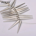 JUNAO 5*35mm Gold Punk Rivets 1000pcs Big Studs Spikes With Hole Plastic Spike Rivets for Jewelry Clothing