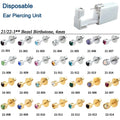 21/22-4mm Disposable Ear Piercing Unit 316L Stainless Steel 24K Gold Plated Birthstone Crystal Earring Sterilized Pearl