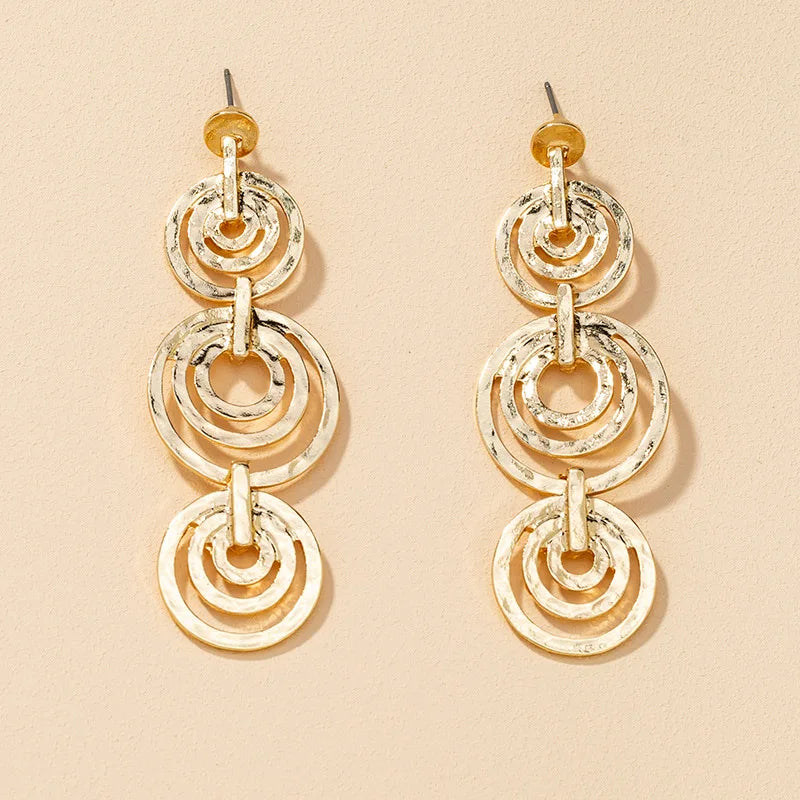 HOVANCI Women's Simple Spiral Curved Long Drop Earrings Fashionable Wave Design for Parties Weddings Wholesale Female Jewelry