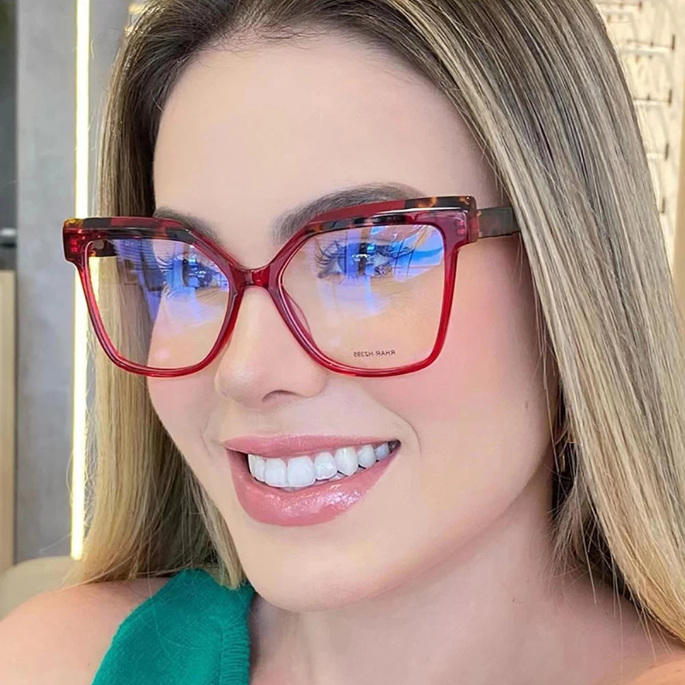 New Square Glasses Frame Women Classic Brand Transparent Computer Eyewear TR90 Blocking Optical Spectacle Eyeglass Female