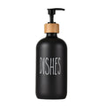 Black 500ML/16OZ Glass Hand and Dish Soap Dispenser Kitchen Suitable Decor Bathroom Refillable Soap Dispenser