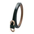 New Fashion Cowhide Leather Thin Belt for Ladies Alloy Buckle Leather Slim Waist Belt for Women