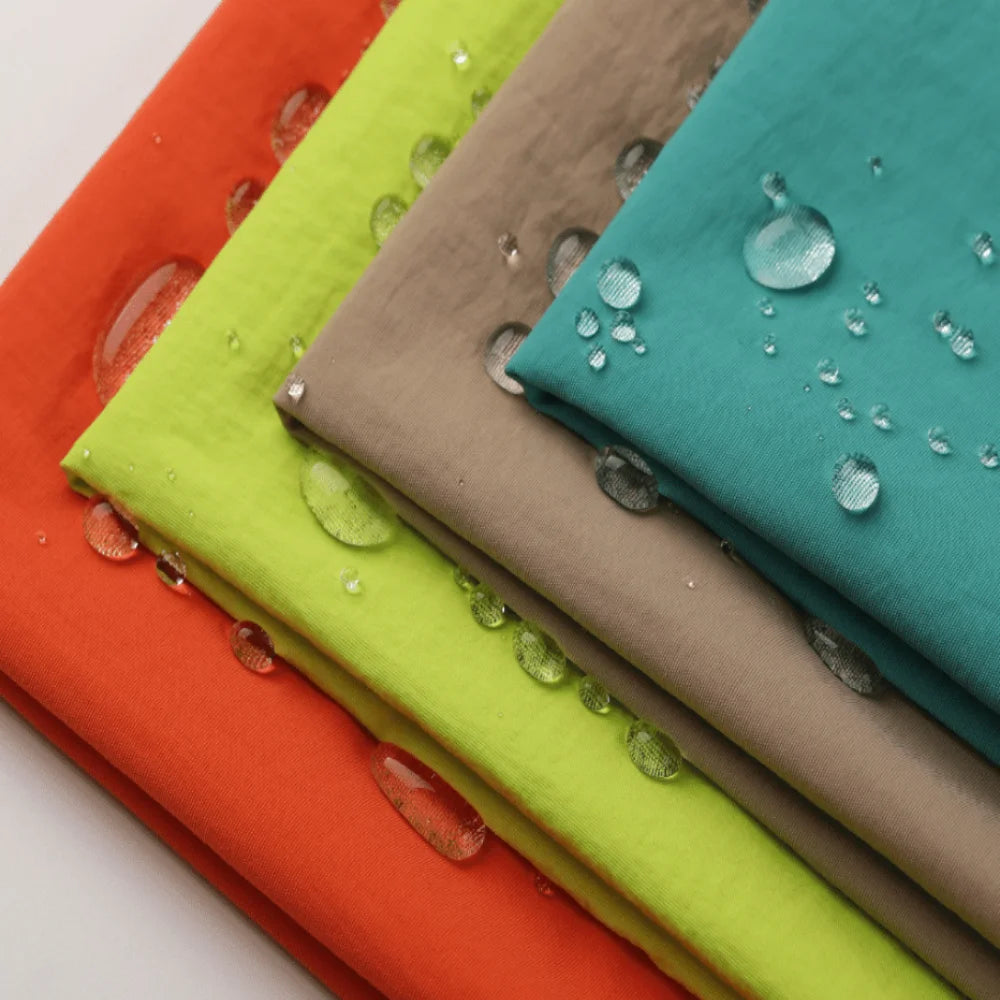 320D Nylon Full Matte Warp Elastic Taslon Stretch Waterproof Beach Pants Plain Twill TPU Bonding Fabric.