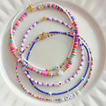 Go2boho Freshwater Pearls Love Collar New in Rainbow Colorful Seed Bead Gold Chain Necklaces Boho Summer Fashion Jewelry