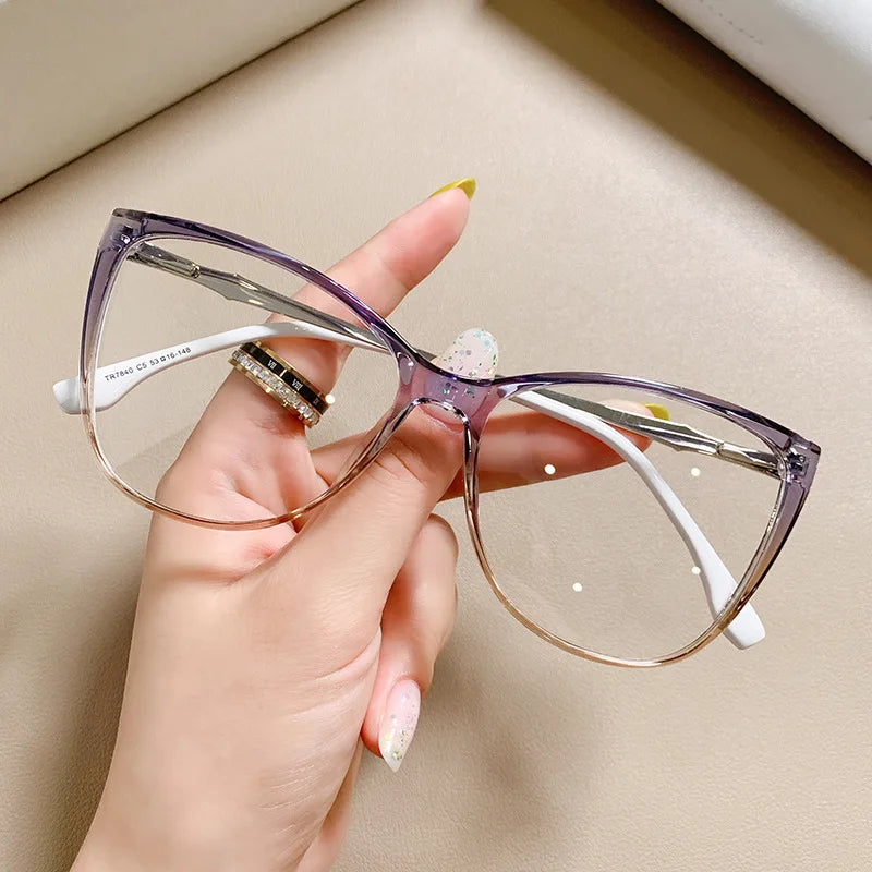 7840 Export Women's Ultra Light Transparent Multicolor Glasses Personalized Fashion Cat Eye  TR90
