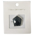 Natural Obsidian Stone Adjustable Rings Precious Pentagon Shaped Gemstone Jewelry for Women Anniversary Birthday Wedding Gift