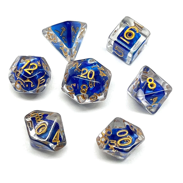 Custom round Corner Resin Dice Set Polyhedral Inne Dice for Desktop Games DND Accessories Factory Price