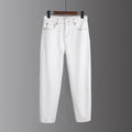 Customizable Factory Fashion Denim Full-Length Casual Jeans for Women White Color with Zipper Fly Logo Waist Harem Pants Style