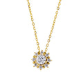 Fine Necklaces 925 Sterling Silver Diamond Necklace Jewelry Sunflower Flower Christmas Gold Plated Necklaces for Women