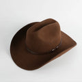 R163 Classical 100% Wool Western Cowboy Hat Large Brim Hat Fashion Knight Cap Equestrian Hat Jazz Cap
