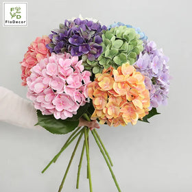 High Quality Wedding Artificial 3D Hydrangea Silk Flowers for Party Hotel Wedding Table Decoration Pink Hortensia