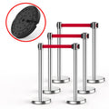Wholesale Stainless Steel Queue Pole Barrier Post Stanchions Outdoor Crowd Control Sign Stand Black Pipe Traffic Barriers