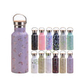 2024 Water Bottle Stainless Steel School Outdoors Sports Wide Mouth Vacuum Insulated Thermal 17oz Flask Bottle With Bamboo Lid