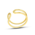 Simple Fashion Jewelry 18K Gold Plated Stainless Steel Ladies Ring Cutout Finger Ring