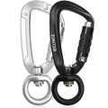 JRSGS 4kN Lightweight Aviation Aluminum Multifunctional Carabiner Swivel Twist Lock Rotating Snap Hook Clip Dog Leash Hammock