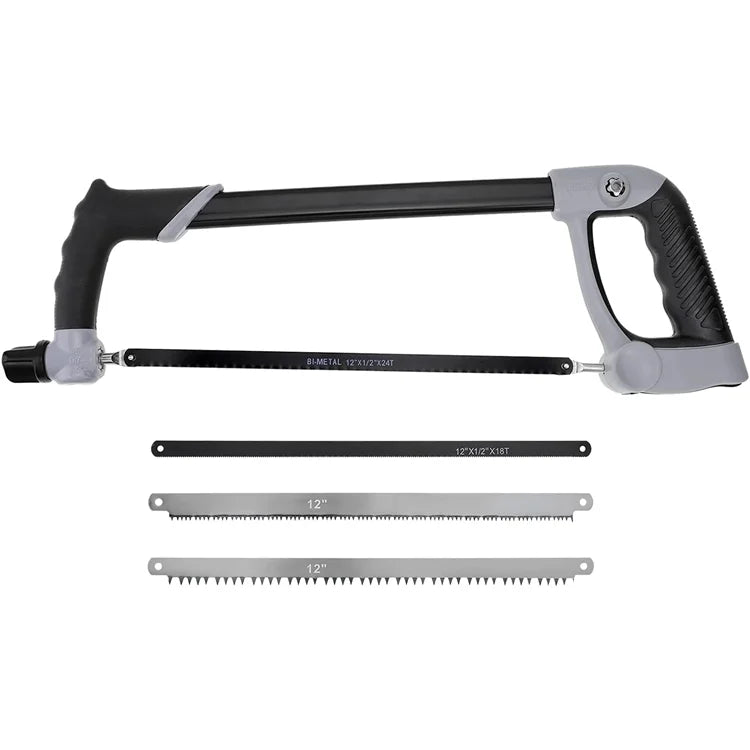 4Pcs Hacksaw Blade Set Professional 12" Adjustable Metal Hacksaw Bimetal High-Speed Hacksaw Cutting Band Saw Blades
