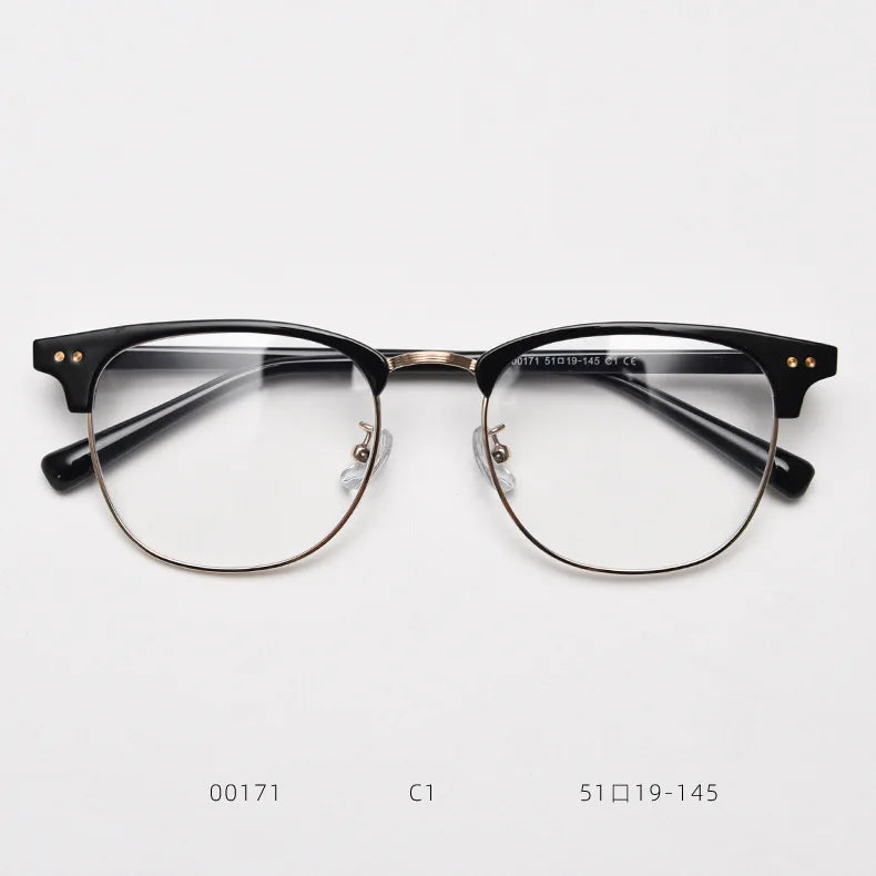 2024 Vintage Men Business Glasses Frame Anti Blue Light Computer Eyeglasses TR90 Half-frame Optical Prescription Eyewear Frame