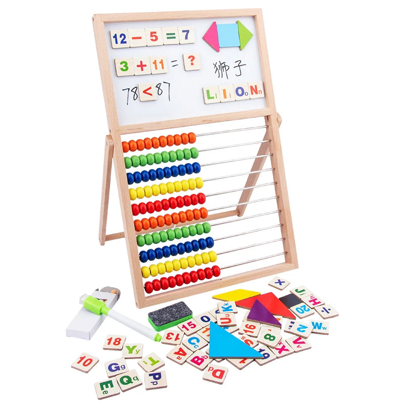 Wooden Chalkboard Calculator Rack Arithmetic Beads Customized Blackboard Drawing Board Stand Writing Board for Kids