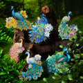 10 Pieces/Pack Peacock Nanfei Series Peacock Theme Laser Journal Material Stickers