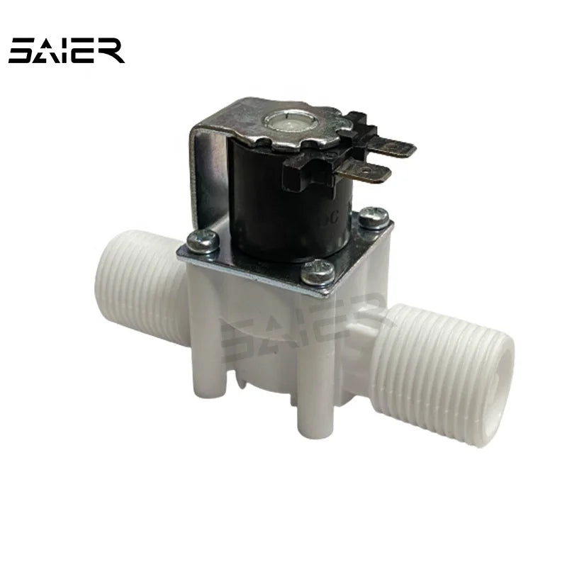Male Threads G 1/2" Plastic Water Inlet Valve Dc24v Normally Closed Solenoid Valve for Washing Machine