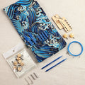 9 Pairs of 35cm Circular Needle Set Blue Ocean Pattern Storage Bag Sweater Needle
