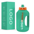 Wholesale 1.5L Clear Reusable Eco-Friendly Tritan Sports Water Bottle with Straw and Handgrip for Direct Drinking Travel