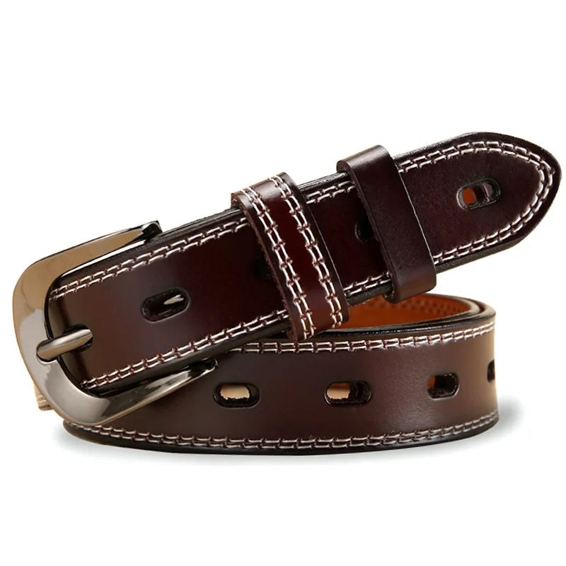 Wholesale 2026 Women's Genuine Cow Hide Leather Belt Luxury Pin for Buckle with Custom Logo Men's Luxury Customization