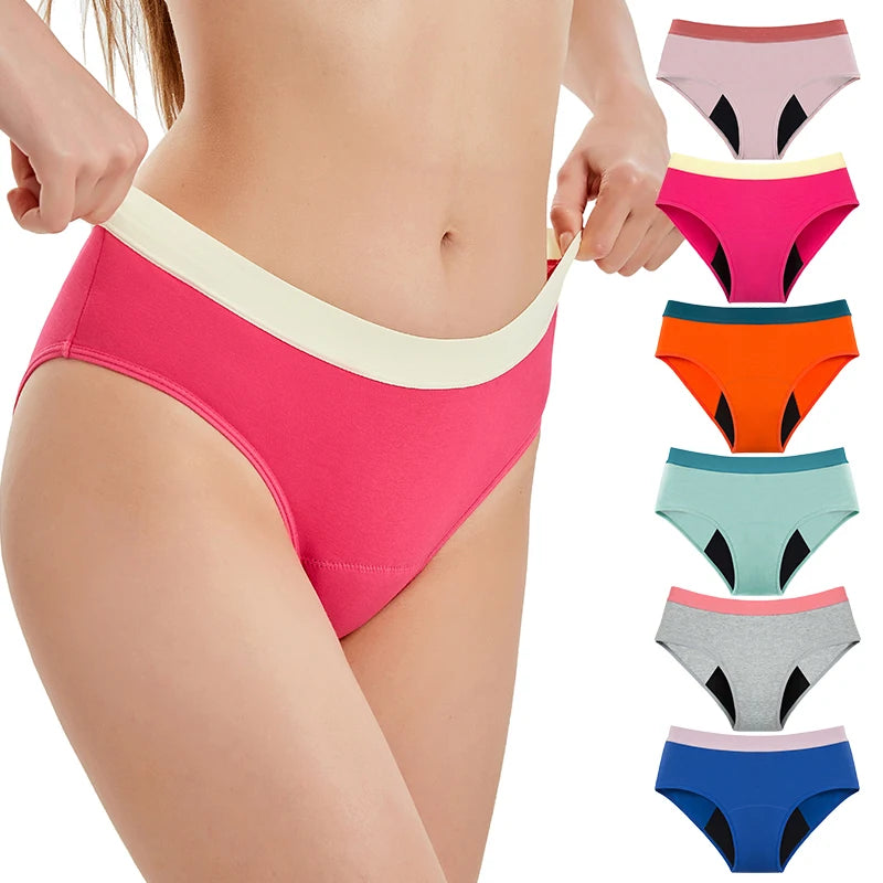 Teenager Cotton  4 Layer Menstrual Panties Teenage Girls  Leakproof Absorbent Period Underwear Briefs Culotte Menstruelle