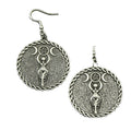 Custom SanLan Wicca Triple Moon Goddess Star Hook Earrings for Women Amulet Jewelry Gift