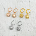 Aloha Boho Style Gold Plated Stainless Steel Sunflowers Drop Earrings Best Fashion Dangle Earrings for Ladies Perfect Gift Idea