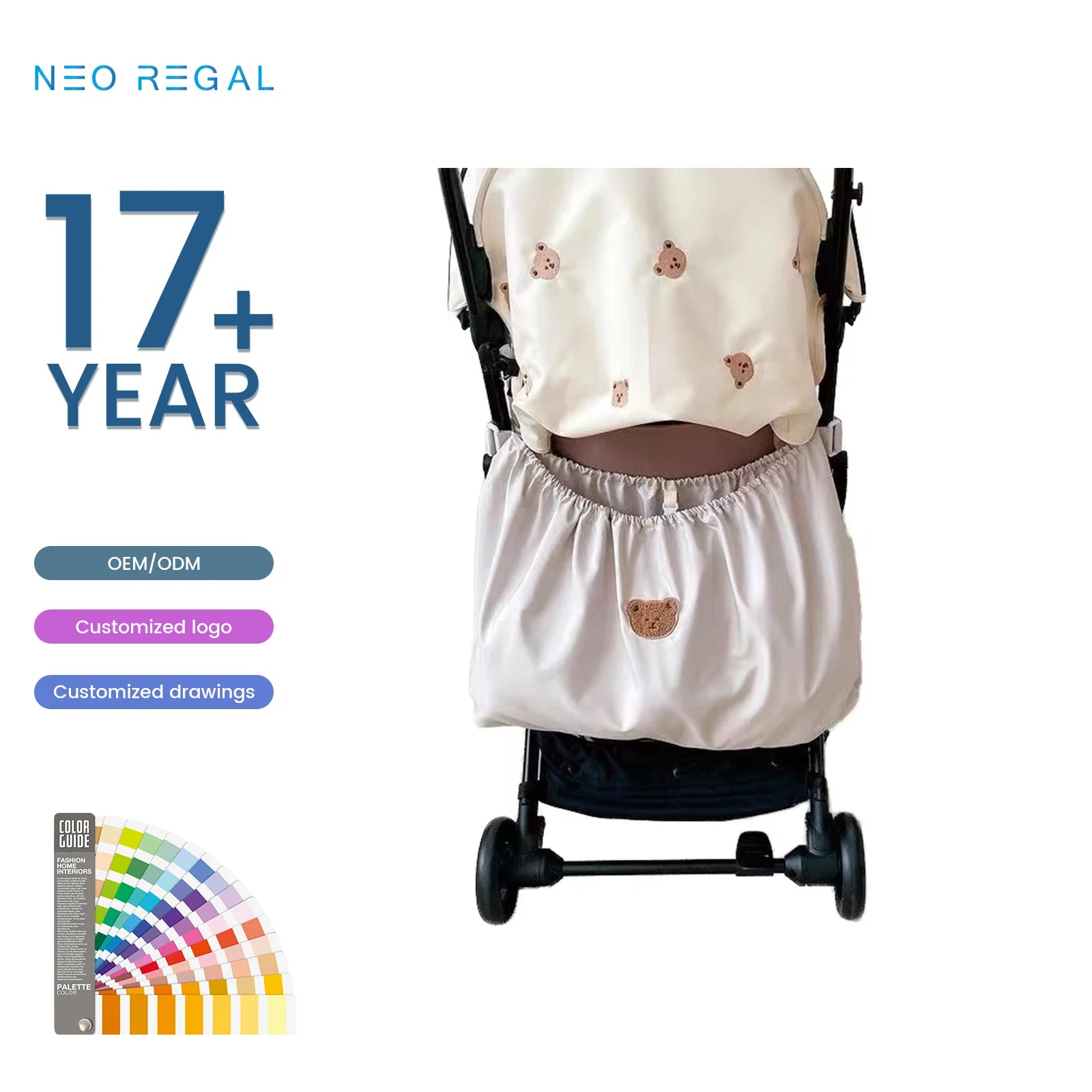 Universal Nylon Stroller Organizer with Diaper Storage and Hanging Toys Storage Bag Fits All Strollers and Baby Crib