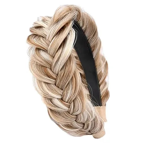 Women's Elastic Fried Dough Twist Braided Wig Hoop Headband Popular Party Style Daily Life Accessory