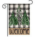 Christmas Tree Christmas Garden Flags with Led String Lights 12x18 Inch Double Sided Small Vertical Yard Flag