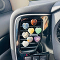 Heart Crystals and Stones Car Vent Clips Heart Car Accessories for Women Quartz Crystals Car Air Fresheners Vent Clips