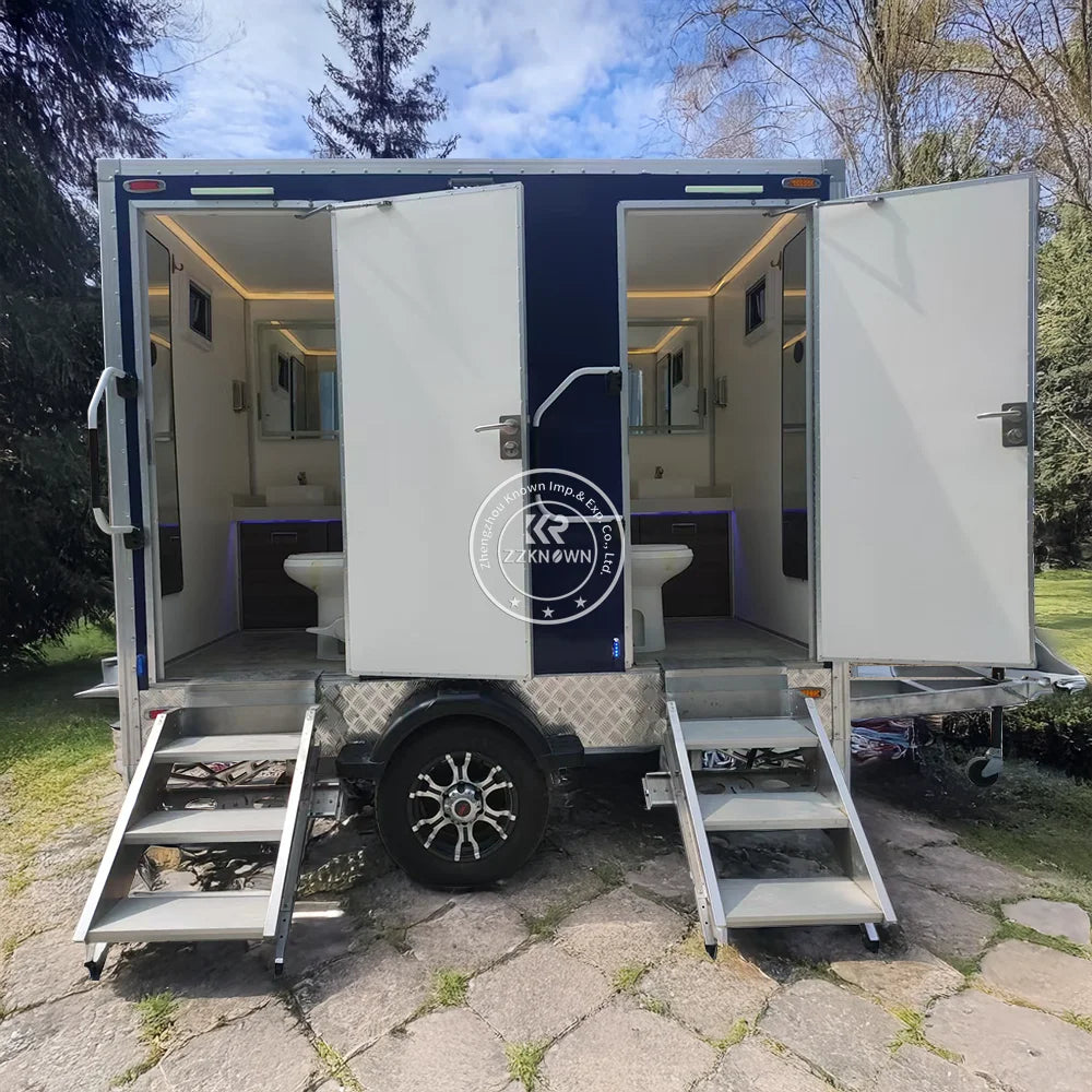 OEM Toilet Trailer Luxury Portable Restroom High Quality Mobile Toilets Trailer China Factory  for Party Parks Rental