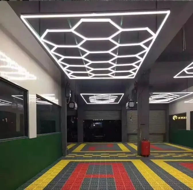 Gonengo Professional Hex Light Hexagon Showroom Workshop Car Led Ceiling 6500K Indoor Lighting Modern
