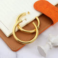 18k Plated Jewelry Hypoallergenic Earrings 316l Stainless Steel Hoop Earrings 50mm Waterproof Big Large Hoops Earrings for Women