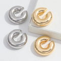 Fashion 18k Gold Plated C Shaped Earring With No Piercing Punk Ear Clips Personality Hip Hop Acrylic Cuff Earrings for Men Women