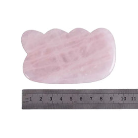 Huiying Natural Wave Shaped Rose Quartz Facial Gua Sha Board Massage Tools Slimming Board