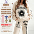 Custom Logo Print Women Streetwear Tracksuit OEM Factory Low MOQ Oversized Hoodie + Wide Leg Pants Set