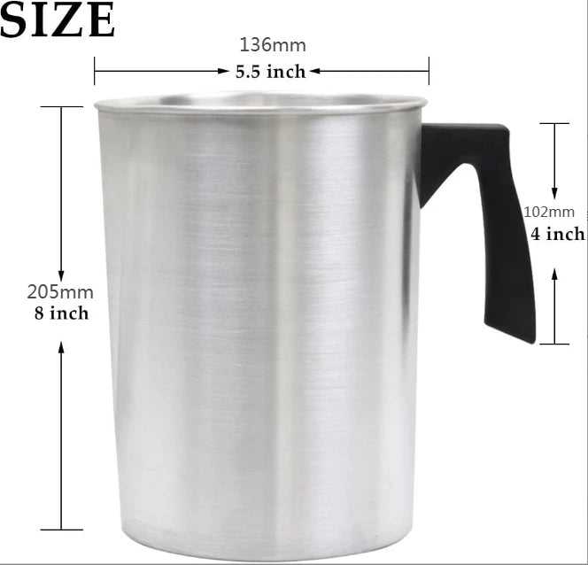 Candle Making Pouring Pot Double Boiler Aluminum Wax Melting Pitcher for 4 Pounds Wax