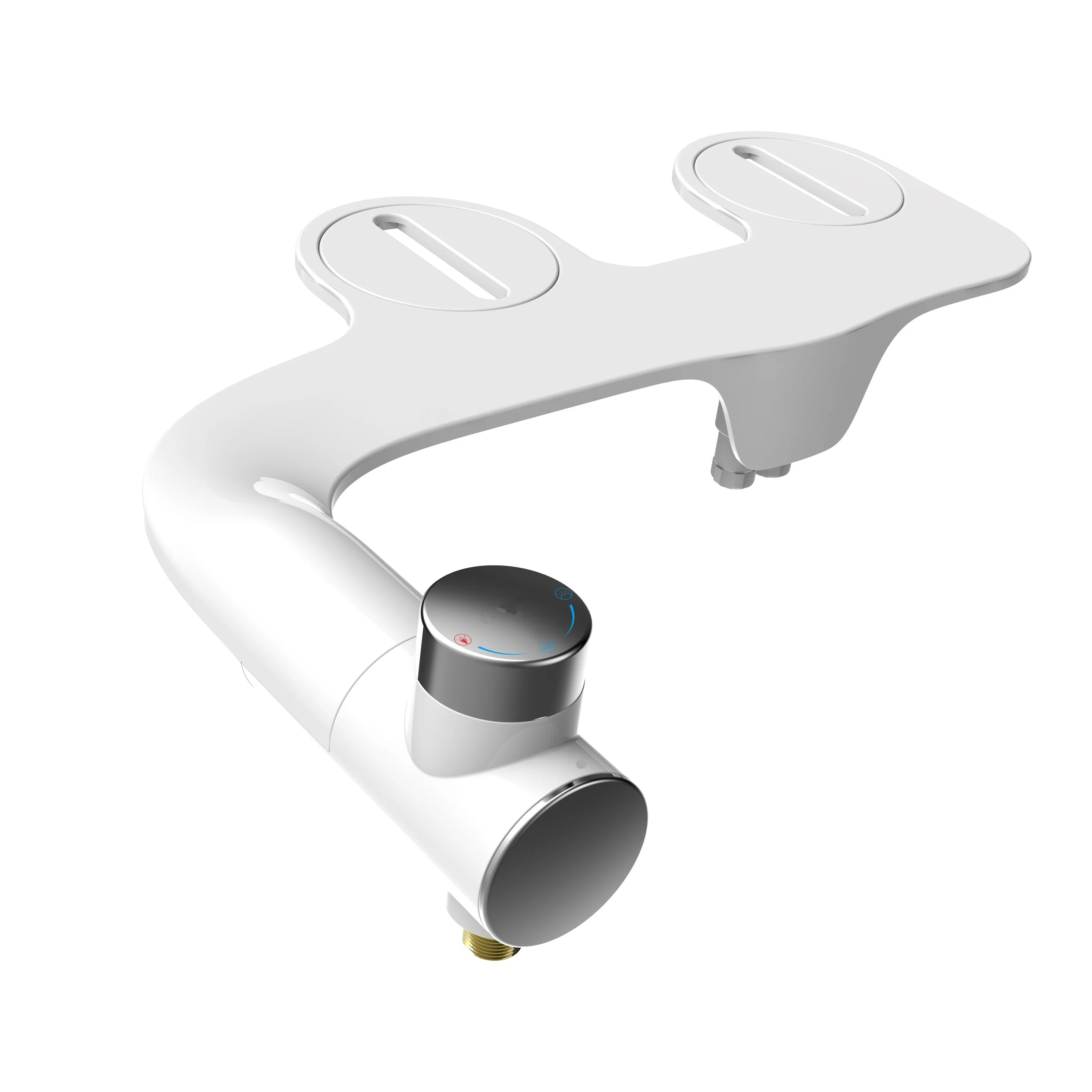 HaoEhhl Non-Electric Mechanical Bidet Toilet Seat Attachment Dual Retractable Nozzles Floor Mounted for Bathroom Use